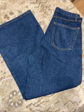 J. Galt Brandy Melville Wide Leg Jeans dark mid Wash Blue High Rise extra Baggy